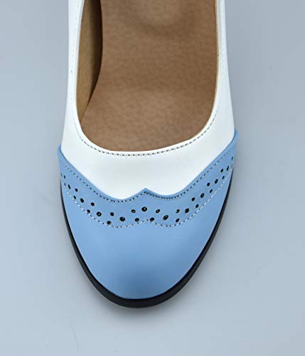 Womens Brown Retro Mary Jane Oxford High Heels Pumps Shoes for Women Teardrop Cutout Round Toe Pierced Strappy Oxfords Mary Janes High-Heel Pump Shoe4