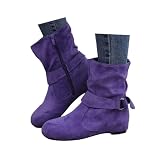 TRTGDFSD Flat Boots for Women No Heel Slouchy Ankle...