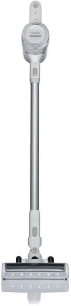 Hisense HVC6133W Escoba Eléctrica Inalámbrica 2 en 1, Aspirador Sin Bolsa, Batería 21,6 V, Ruido 78 Db, Absorción 135 W, Luces LED Delanteras, Cepillo Motorizado
