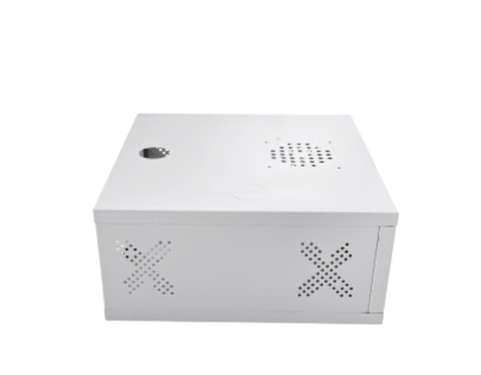 Image of Metal 2U Folding Rack Cabinet for CCTV, Lockable Enclosure with Ventilation, 500x300x145mm (3U)