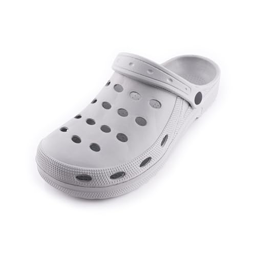 R ISLAND Zuecos EVA Unisex,Hombre,Mujer,para Sanitario,hosteleria.Comodo y Impermeanle (Gris, Numeric_45)