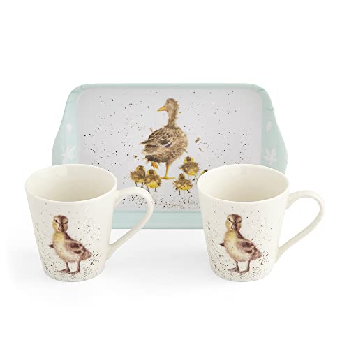 Portmeirion Home & Gifts Wrendale Designs Lovely Mum Duck & Ducklings Ceramic Mug and Tray Set by Royal Worcester
