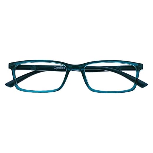 Opulize See Gafas Lectura Filtro Luz Azul Montura Estrecha Bisagras de Resorte Mejoran Sueño Reducen Dolor de Cabeza Ordenador Videojuegos Antirreflejante Turquesa Hombre Mujer B9-Q B9-Q +1.00