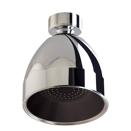 Siroflex Pommeau de Douche Anticalcaire 2765/S, ABS Chromé Noir, Jet Large, Raccord Universel 1/2