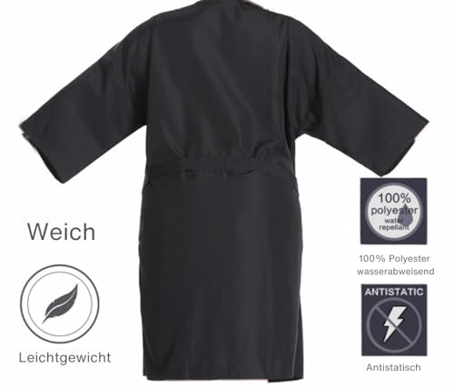 PERFEHAIR Salon Kundenkleid, Fiseurumhang im Kimono Stil (Farbe: Schwarz)