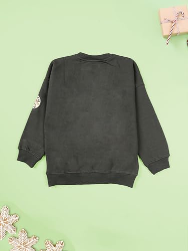 Image of KiddoPanti Boys Solid Round Neck Full Sleeve Fleece Sweatshirt | 60% Cotton 40% Polyester | Soft Warm Winter Pullover | Ribbed Cuffs & Hem | Casual Winter Sweatshirt for Kids