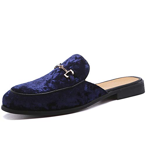 LEOED Blue Mule Loafers Mens Open B…