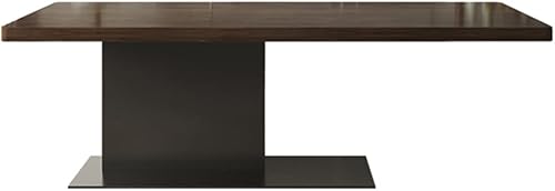 Escritorio de madera maciza para computadora de oficina en casa, mesa de comedor marrón oscuro, patas de metal fuertes, mesa de pino de 2.0in de