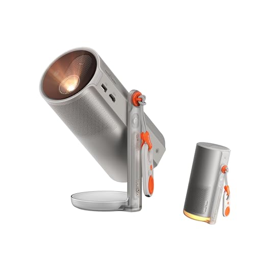 Image of XGIMI 2025 MoGo 4 Laser Portable Projector, 1080P FHD Resolution, 550 ISO Lumens, Google TV & Netflix, 4K Support, 360Adjustable Stand, 2.5Hrs of Playtime, 2x6W Harman Kardon, 4Filters