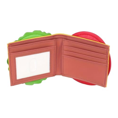 Cute Hamburger Shaped Wallet RFID Blocking PU Leather Bifold Wallet Coins Purse Small Card Holder for Women & Girls2