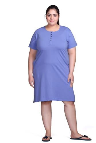 Image of In Love Women's Cotton Plus Size Nighty Chemise | Easy cotton chemise for nightwear and lounge comfort