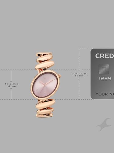 Image of Fastrack Vyb Successor with Quartz Analog Pink Dial Rose Gold Alloy Strap Watch for Girls - FV60120WM01W