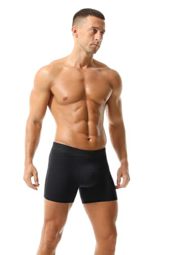 Men's Cotton Boxer Briefs Stretch Breathable Comfy Elastic Waistband Performance Underwear 1/3-Pack4