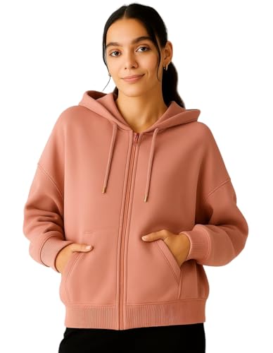 Image of ADBUCKS Women's Oversized Winter Jacket Sweatshirts Casual Drawstring Clothes Zip Up Hoodie with Front Pocket Ii Womens Hoodies Ii