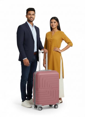 Image of Pro 8 Wheels Set of 2 (Cabin + Medium) Trolley Bags, Hard Case Polypropylene, 360º Wheeling Luggage for Men & Women, Suitcase for Travel, Trolley Bags for Travel (Pink)