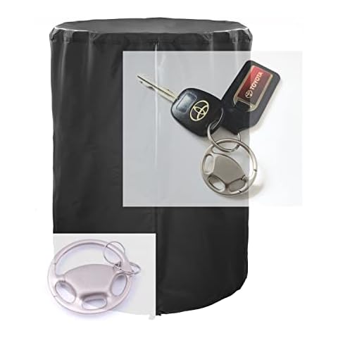 SOLULA Tire Storage Bag up to 30 inch Wheel Storage Covers - Holds Four Spare Tires - Waterproof UV Dust Protection Polyester - Bonus Brushed-Metal Keyring and Pouch Cover