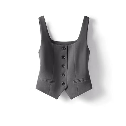 Women's Sleeveless Square Neck Single Breasted Vest3