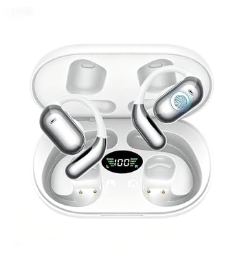 Boytond Auriculares ultra abiertos, auriculares de conducción ósea, inalámbricos, Bluetooth, impermeables, graves profundos para fitness y correr, ajuste seguro para orejas pequeñas, resistentes al
