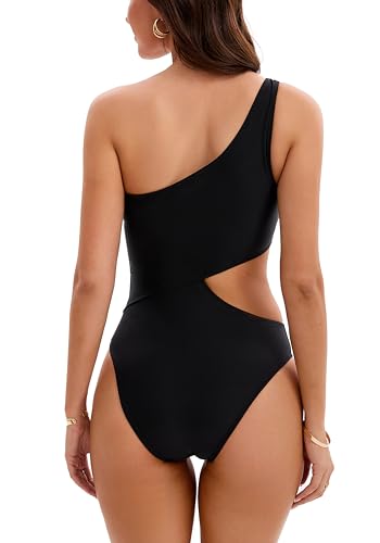 Women's One Piece Swimsuits One Shoulder Swimwear for Women Tummy Control Bathing Suits4