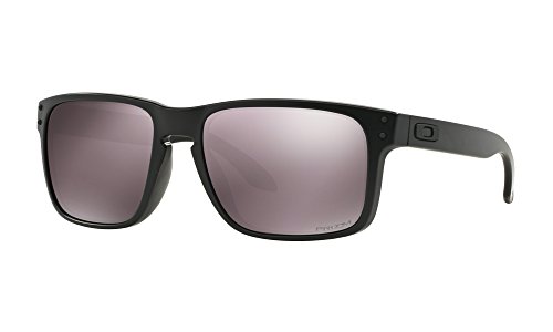 Oakley Men's Holbrook OO9102-90 Prizm Daily Polarized Iridium Rectangular Sunglasses, Matte Black, 55 mm