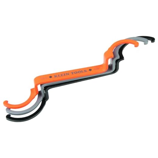 KLEIN TOOLS 50900R Conduit Locknut Wrench Set, Tighten and Loosen Locknuts in Tight Spaces, 1/2, 3/4 and 1-Inch, Offset Bends, 3-Piece