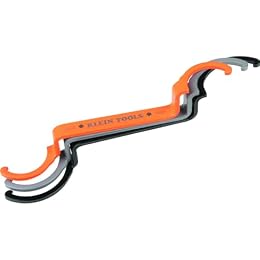 KLEIN TOOLS 50900R Conduit Locknut Wrench Set, Tighten and Loosen Locknuts in Tight Spaces, 1/2, 3/4 and 1-Inch, Offset Bends, 3-Piece