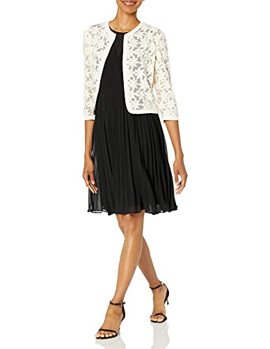 Anne Klein Women's Floral Lace Mesh Cardigan, Anne White, 14 #TOP2
