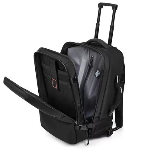 60L Vacuum Compression Backpack with Wheels Expandable Men Waterproof Carry On Luggage Travel Backpacks 17 inch Laptop Backpack Flight Approved(With Pump)4