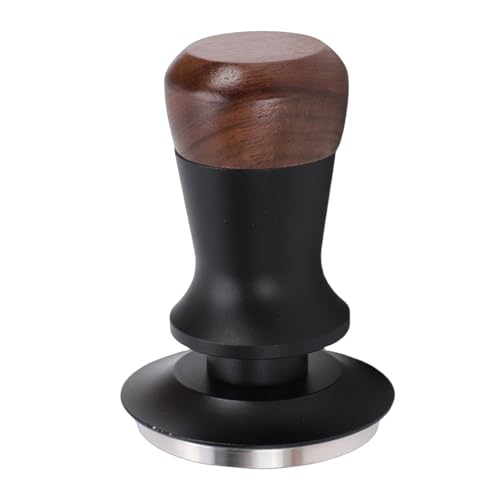 Mingzhe Kaffetamper, valnötsträ Rostfritt Stål med Fjädermekanism för Konstant 30lbs Tryck och Klickljudsfeedback (58 MM)
