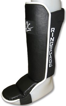 R2C Hook&Loop Grappling Shin Instep - Open Back for Muay Thai, MMA, Kickboxing-X-Large