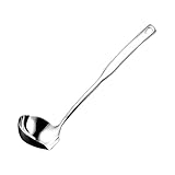 Txhlyx Soup Ladle,SUS 304 Stainless Steel Heavy Duty Ladle with Pour Spout,Kitchen Cooking Serving for Soups,Gravy,Canning,Stews,Heavy,Dishwasher safe 11.8 inch (1Pack)