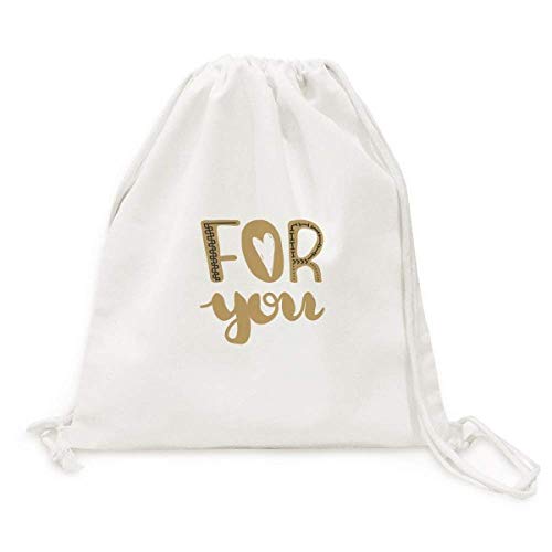 For You Mochila de lona com citação dourada para escrever à mão