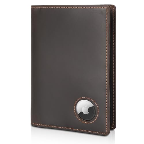 Polare Slim RFID Blocking Leather Passport Holder Travel Bifold Wallet