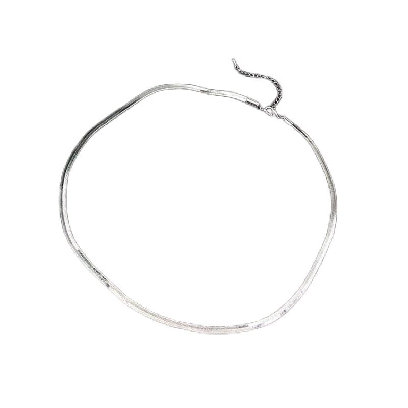 Collar de cadena de hueso de serpiente de Plata de Ley 925, accesorios de gargantilla de clavícula para mujer