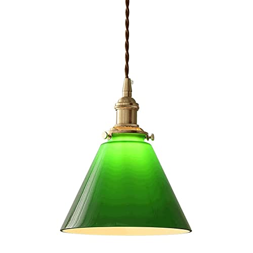 Lustre en verre vert encre Victor Bonwen E27 pour chambre et bar