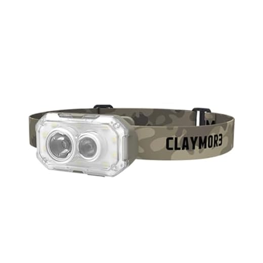 Claymore [HEADY+] Rechargeable Headlamp, Head Lantern with 600 Lumens 3,500mAh Battery Operated Light USB-C Rechargeable 4 Light Modes Portable LED Flashlight for Camping Running Hiking Fishing [Tan]