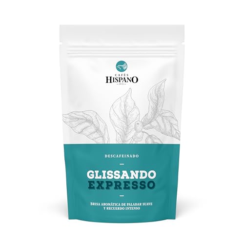 CAFÉS HISPANO - Glissando - Café Descafeinado - En Grano- 250gr -Tueste medio + | Notas de Chocolate Negro, Cereal Tostado y Frutos Secos