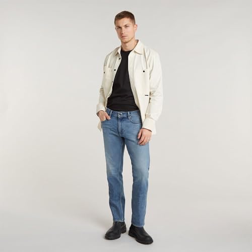 G-STAR Raw - Mens Mosa Straight Jeans, Color Sun Faded Blue Donau, Size: 36W x 30L3