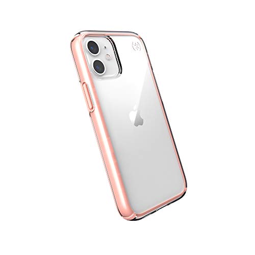 Speck Products Presidio Perfect-Clear Impact Geo iPhone 12 Mini Case, Clear/Rosy Pink (138479-9356)