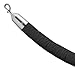 Lavi Industries Velvet Rope with Snap Hooks, 4 feet long, Black and Satin Stainless Steel