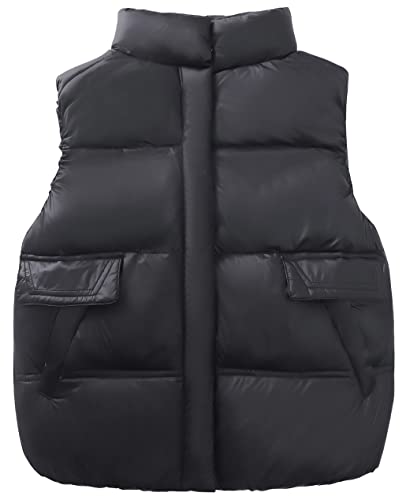 Happy Cherry Kids Boys Girls Puffer Hooded Vest Winter Warm Fleece Sleeveless Padded Vest Jacket