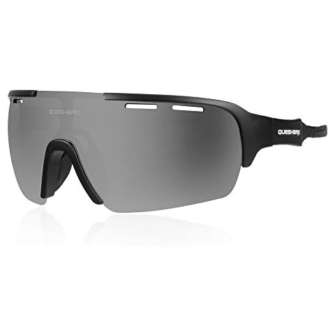 Queshark Mirrored Lens Cycling Glasses For Men Women 1 Polarized 3 HD lens for MTB Road Bike Eyewear Goggles (C01) Cover