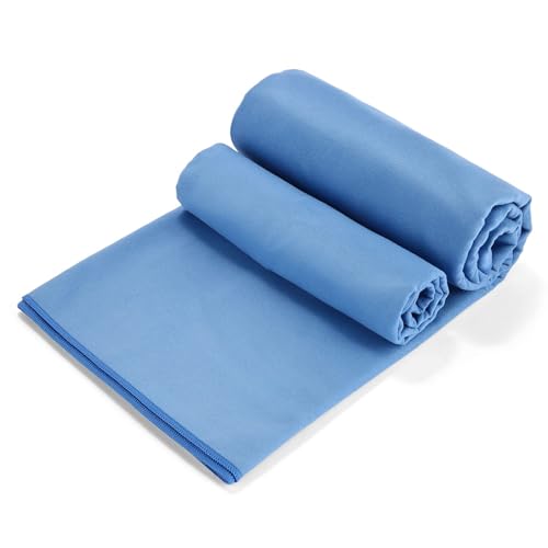 Devo Blue Microfiber Cleaning Towels Car Wash Drying Towels Super Absorbent Scratch-Free Bath Cloths