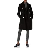 Vince Camuto Women's Double-Breasted Long Wool Coat, Black, S