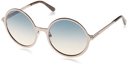 Tom Ford Unisex Adults’ FT0572 14W 57 Sunglasses, Grey (Rutenio Chiaro Luc/Blu Grad)