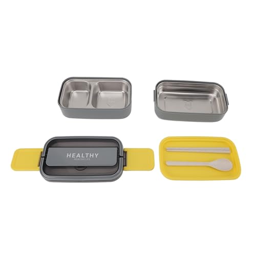 Portátil con Compartimento Caja de Doble Capa de Acero Inoxidable 316 con Cubiertos para el Trabajo, la Escuela, la Oficina, 1400 Ml, de Doble Capa (OUCRIY913k6sydra-14)