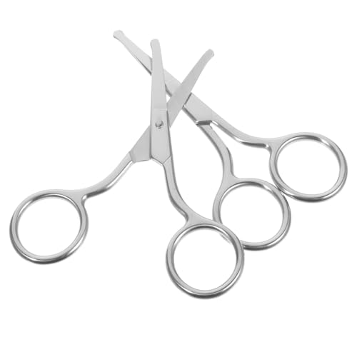 minkissy 2sets Stainless Steel Eyebrow Scissors for Women Round Tip Nose Hair Trimmer Precision Brow Trimming Tool 2pcs*2
