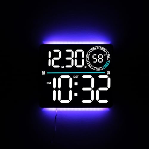 Horloge murale numérique à luminosité réglable contre la fatigue - 4