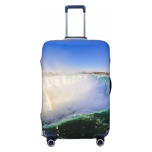Waterfall And Rainbow Print Suitcase Cover Luggage Protector Washable Elastic Fashionable Travel Gear Cover