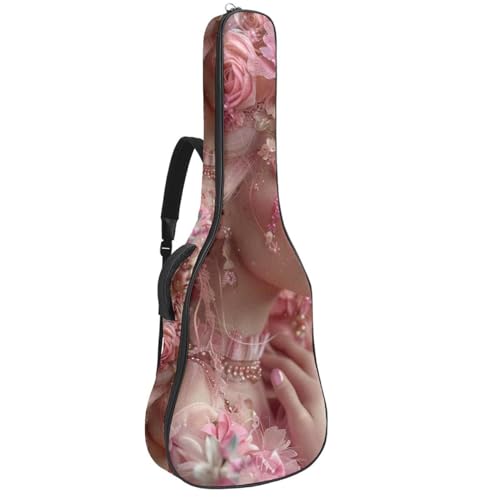 Housse de guitare rose princesse pour guitares acoustiques, électriques et basses